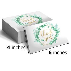 20 4x6 Eucalyptus Insert Thank You Cards